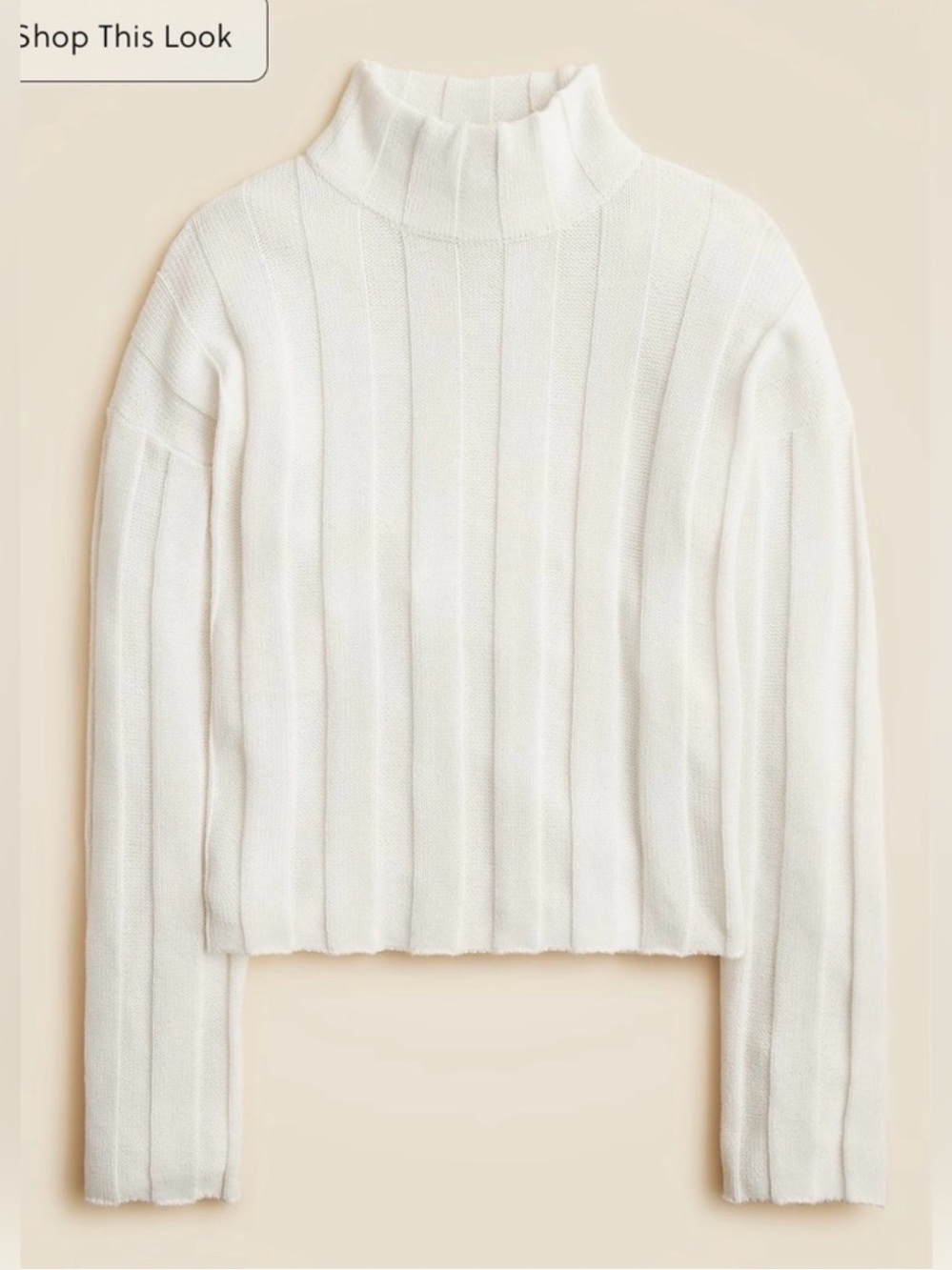 J.Crew knit Ribbed cotton mockneck sweater in ivory - Picture 4 of 10